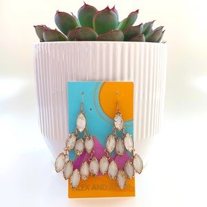 Alex and Ani White Chandelier Earrings